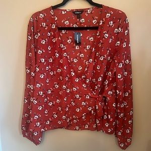 Women’s Express Wrap Floral Blouse, NWT